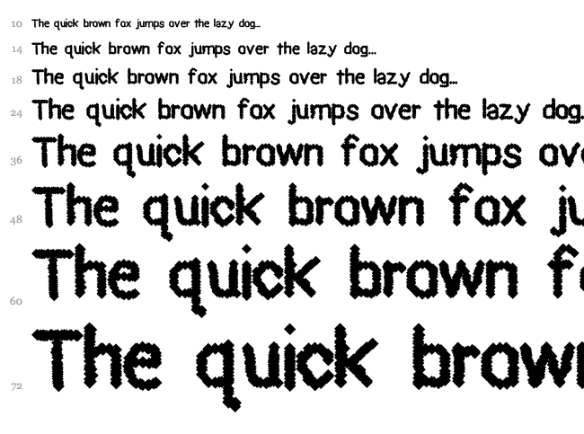 Black Pixel font waterfall